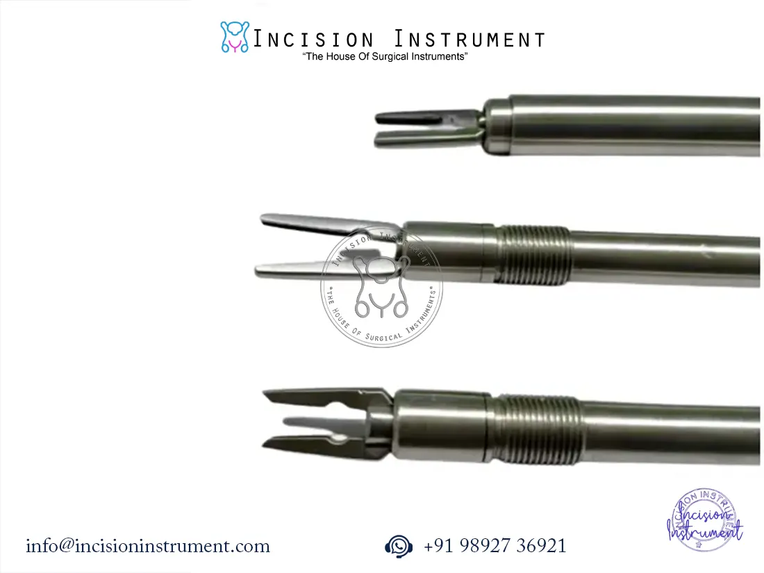 Laparoscopic clip applicator long rod 10mm 330mm stainless steel reusable surgical instrument for vessel ligation.