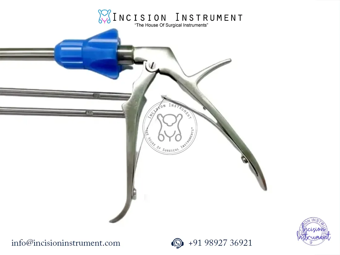 Laparoscopic clip applicator long rod 10mm 330mm stainless steel reusable surgical instrument for vessel ligation.