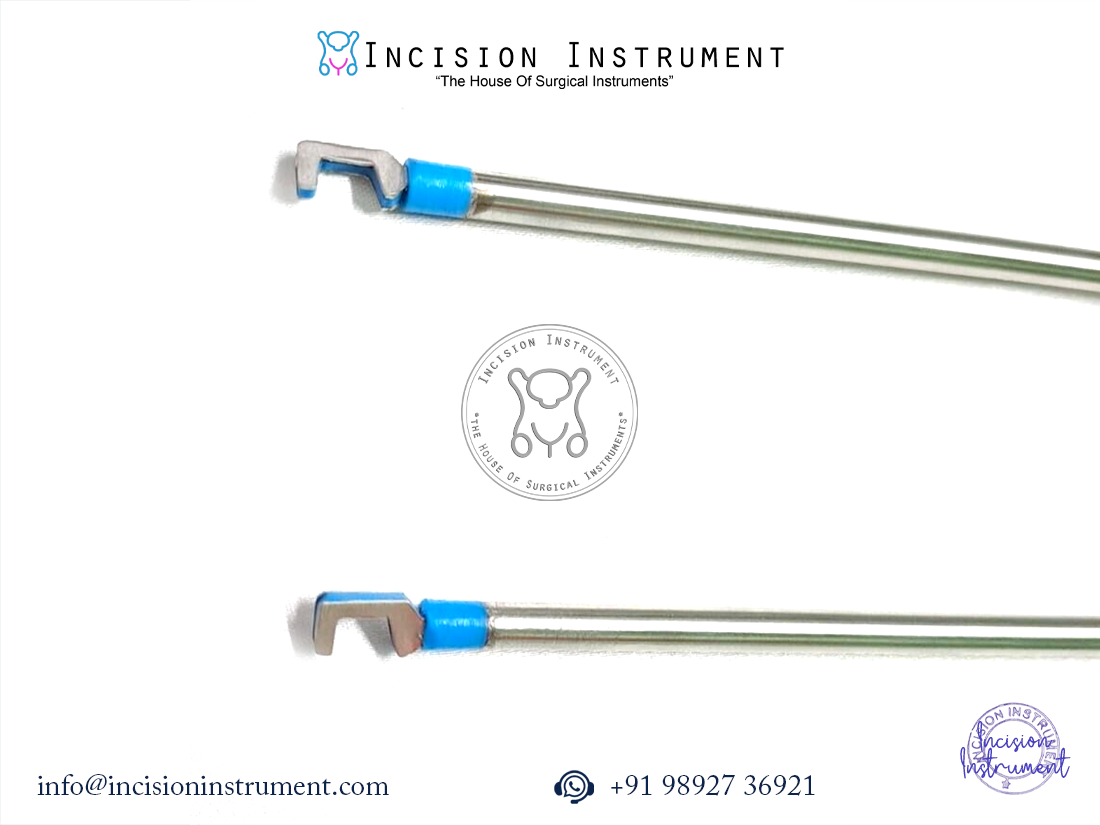 Laparoscopic bipolar L-hook electrode stainless steel reusable CE certified surgical instrument