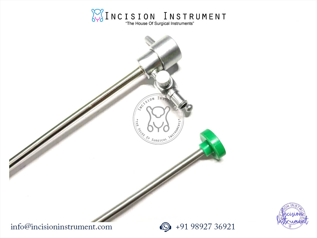 Laparoscopic diagnostic sheath 4mm single channel stainless steel sterile reusable surgical instrument CE certified.