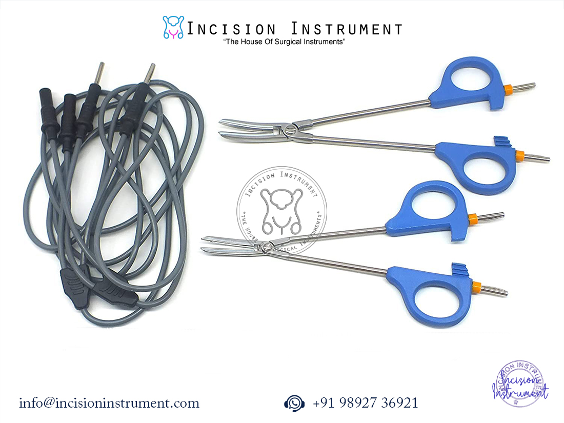 Laparoscopic metal vessel sealer biclamp with cable stainless steel reusable bipolar surgical instrument CE certified.