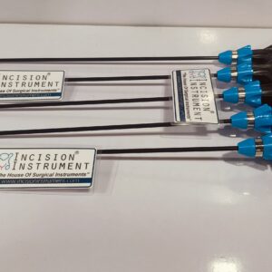 Incision Instrument 5pcs Laparoscopic Wolf Type Sealer Cutter 5mm x 330mm displays a set of reusable instruments with sealing and cutting jaws for precise vessel management in laparoscopic procedures.