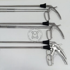 Incision Instrument 3pcs laparoscopic 10mm 330mm premium clip applicator shows reusable clip applicators with short and long rod options, featuring ergonomic handles and precise jaw mechanisms for clip deployment.