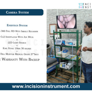 Incision Instrument ENERTRECH Camera System Set displays a reusable laparoscopic camera with durable monitor, light source, and processor for clear visualization in surgeries.