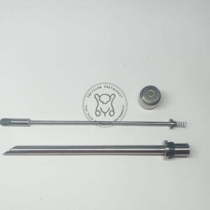 Top best manufacturer laparoscopic 5mm half blunt safety trocar reusable from Incision Instrument Mumbai – durable certified device visible with blunt tip, safety shield, and ergonomic handle for secure cannula insertion.