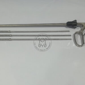 Incision Instrument Laparoscopic Clip Applicator Long Jaw LT 200 300 400 10mmx330mm shows a reusable clip applier with extended jaws and clip size markings for deep cavity hemostasis.