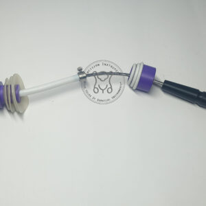 Top best manufacturer laparoscopic Marva manipulator purple black reusable from Incision Instrument Mumbai – durable certified device visible with purple black-coated adjustable uterine blade, colpotomy ring, and ergonomic handle for precise positioning.