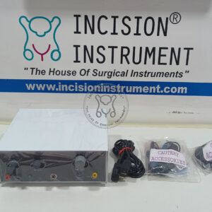 Top best manufacturer laparoscopic radio frequency with accessories reusable from Incision Instrument Mumbai – durable certified system visible with generator unit, handpieces, footswitch, and electrode cables for electrosurgical cutting and coagulation.