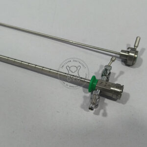 Incision Instrument Laparoscopic Cystoscopy Sheath 19fr shows a reusable cystoscopy sheath with integrated access ports and smooth tapered tip for endoscopic bladder procedures.
