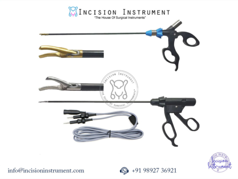 Laparoscopic Shearer Cutter 5mm x 330mm CE Certified Silver Gold Jaw Instrument