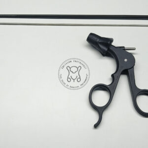 Incision Instrument laparomed laparoscopic click line grasper forceps Maryland 5mm shows a reusable Maryland grasper with click-lock handle and curved toothed jaws for secure tissue grasping.