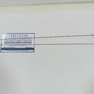 Incision Instrument laparoscopic hysteroscopy grasper scissor 40cm 60mm flexible semi rigid shows a slender semi-rigid scissor grasper with fine jaws for precise hysteroscopic tissue manipulation.