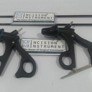 Incision Instrument Laparoscopic New Handle 5mm 330mm shows a reusable laparoscopic instrument with innovative ergonomic handle, slender 5mm shaft, and durable tip for precise surgical manipulation.
