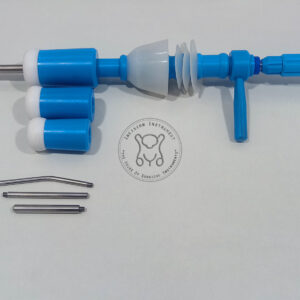 Top best seller laparoscopic Mangeshkar-type uterine manipulator from Incision Instrument Mumbai – specialized device visible with adjustable uterine blade, colpotomy cup, and ergonomic control handle for precise positioning.