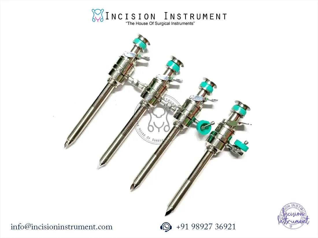 4pc laparoscopic 10mm trocar cannula stainless steel reusable surgical instrument