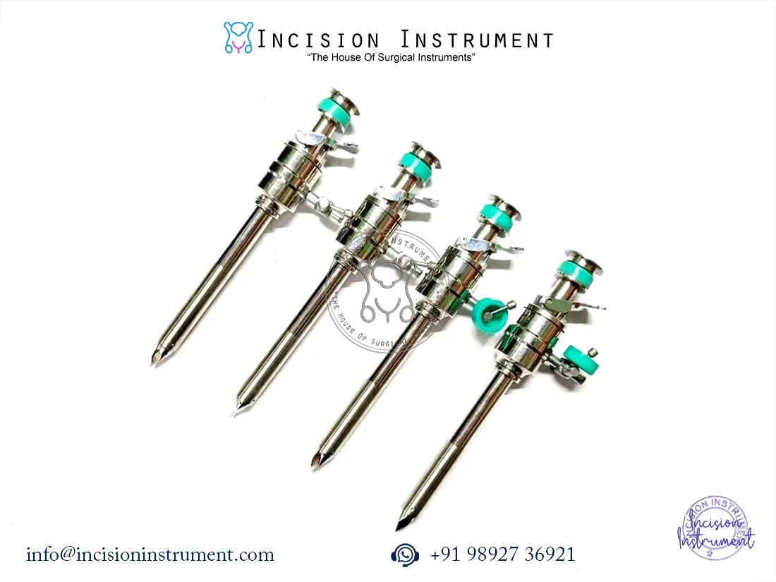 4pc laparoscopic 10mm trocar cannula stainless steel reusable surgical instrument