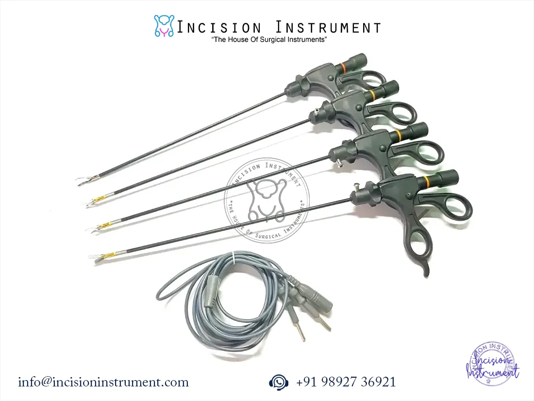 4pc laparoscopic bipolar forceps 5mm stainless steel reusable surgical instrument