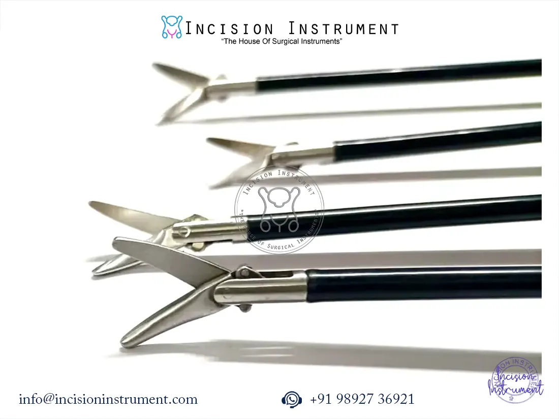 4pc laparoscopic curved scissor 5mm stainless steel reusable surgical instrument