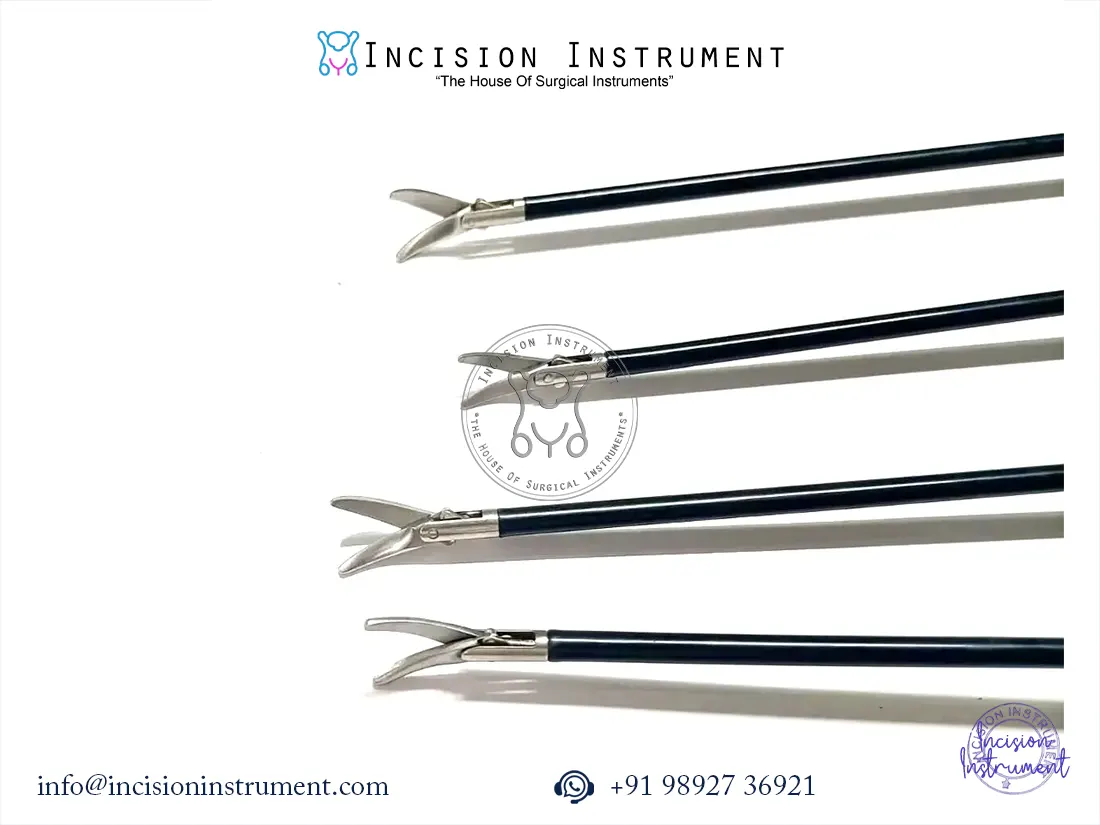 4pc laparoscopic curved scissor 5mm stainless steel reusable surgical instrument