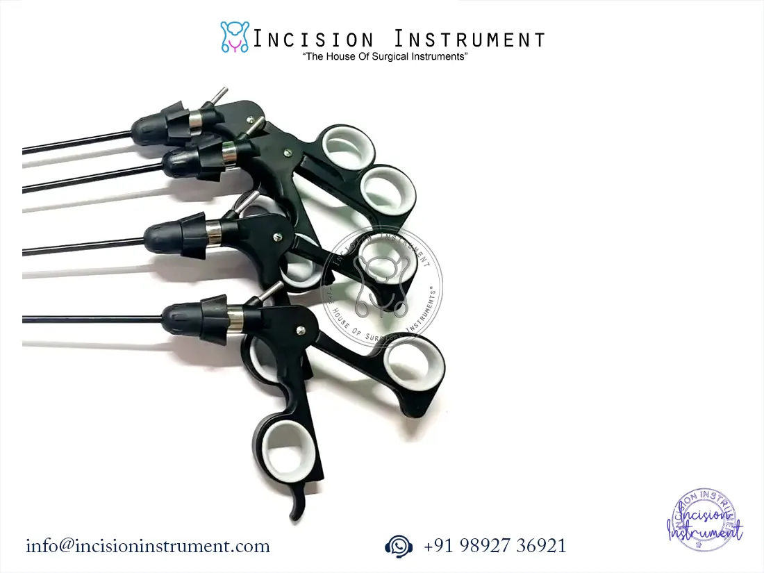 4pc laparoscopic curved scissor 5mm stainless steel reusable surgical instrument