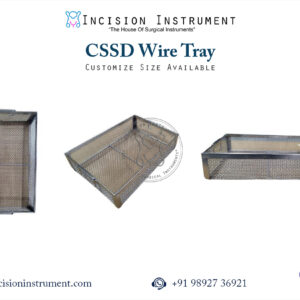 Laparoscopic hospital holloware CSSD wire basket rack for instrument sterilization CE certified Mumbai top manufacturer pan India supplier trusted by surgeons for autoclave compatibility.