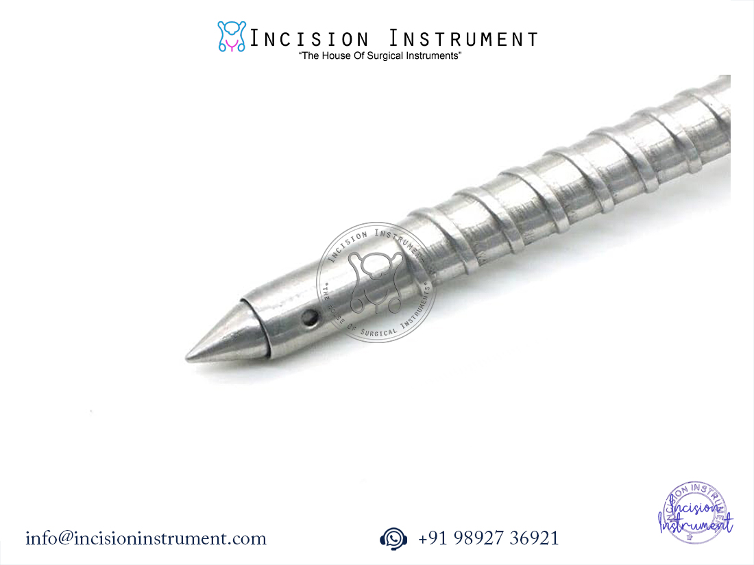 5mm laparoscopic spiral metal short trocar stainless steel surgical instrument