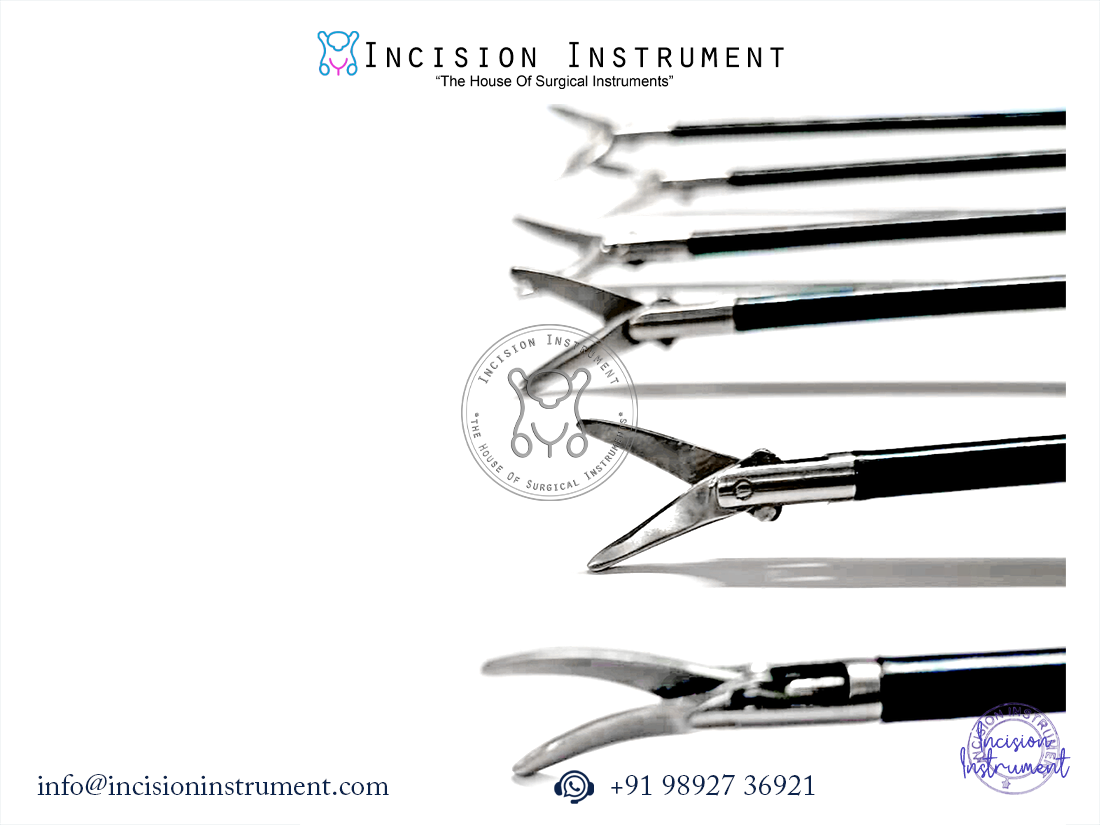 6Pc Laparoscopic Curved Scissor 5mm SS Reusable Surgical Instruments