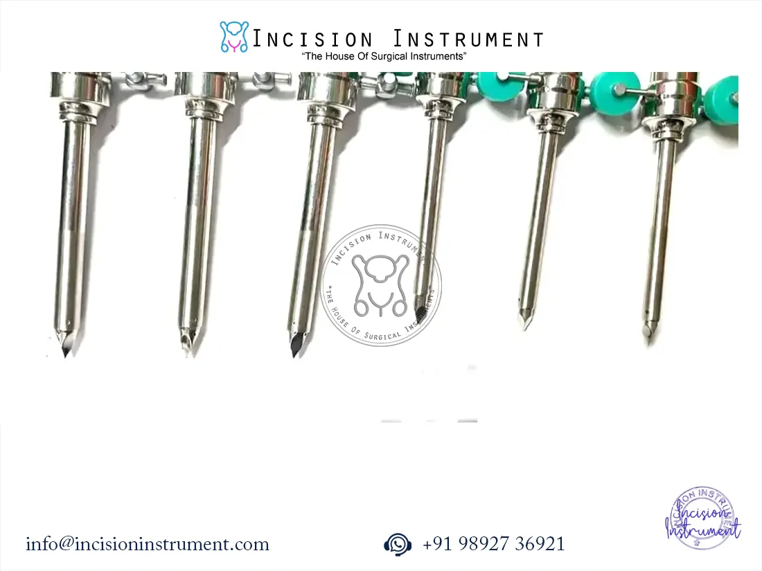 6Pc Laparoscopic Trocar Cannula 10mm & 7mm Stainless Steel Reusable Surgical Instruments