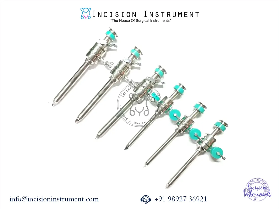 6Pc Laparoscopic Trocar Cannula 10mm & 7mm Stainless Steel Reusable Surgical Instruments