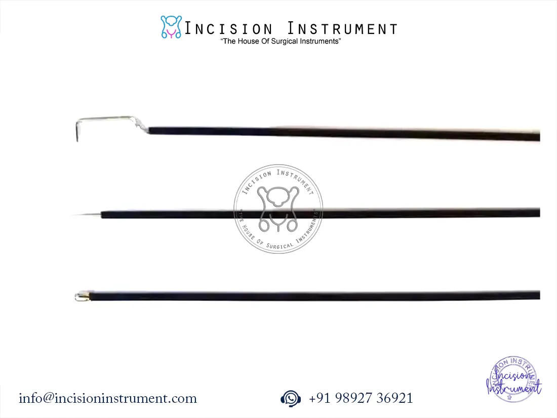 Flexible laparoscopic bipolar spatula needle L-hook instrument set 40cm 4Fr