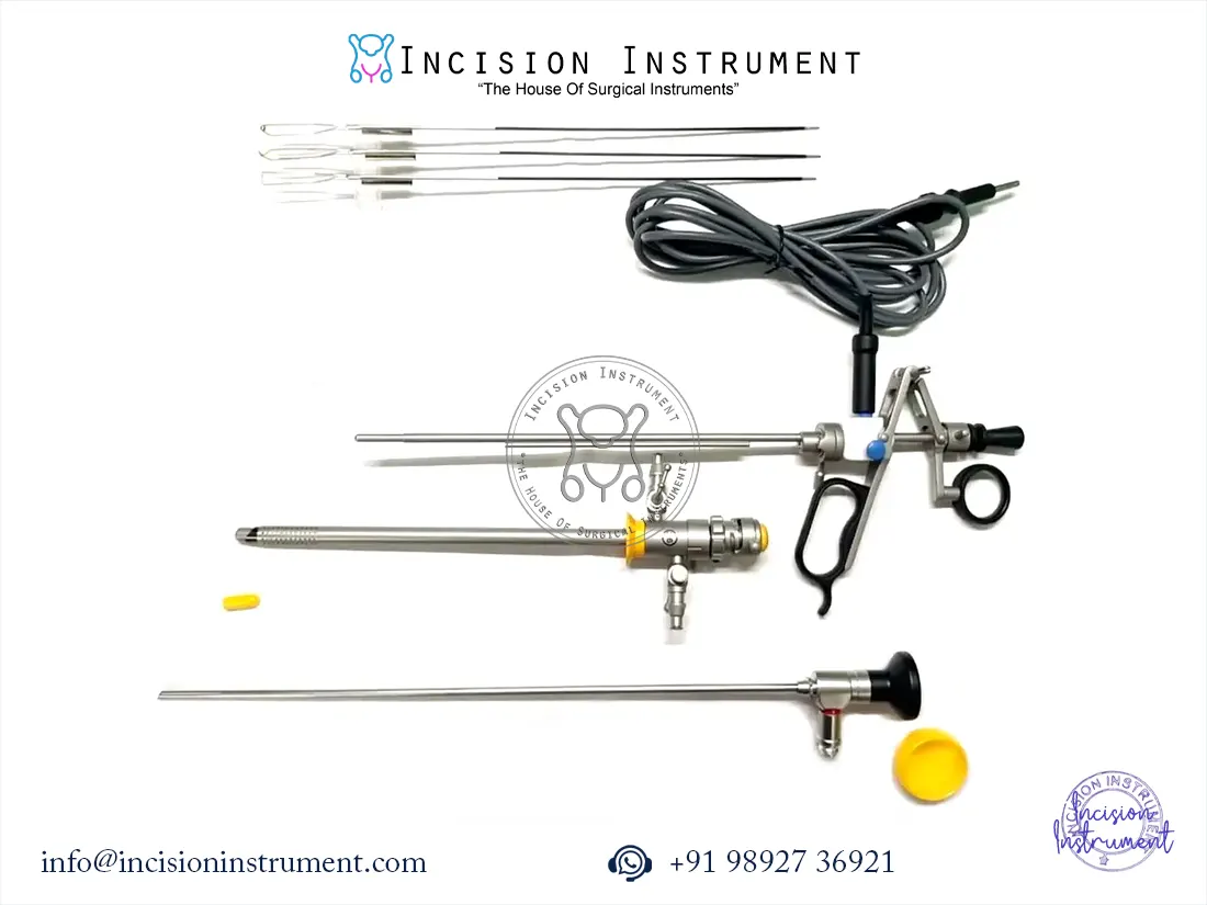 Hysteroscopy monopolar working element with 4mm 30 degree cystoscope