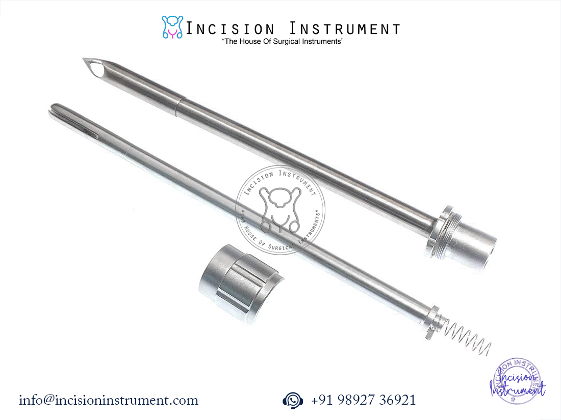 Laparoscopic 10mm safety trocar 3 Dhari stainless steel surgical instrument
