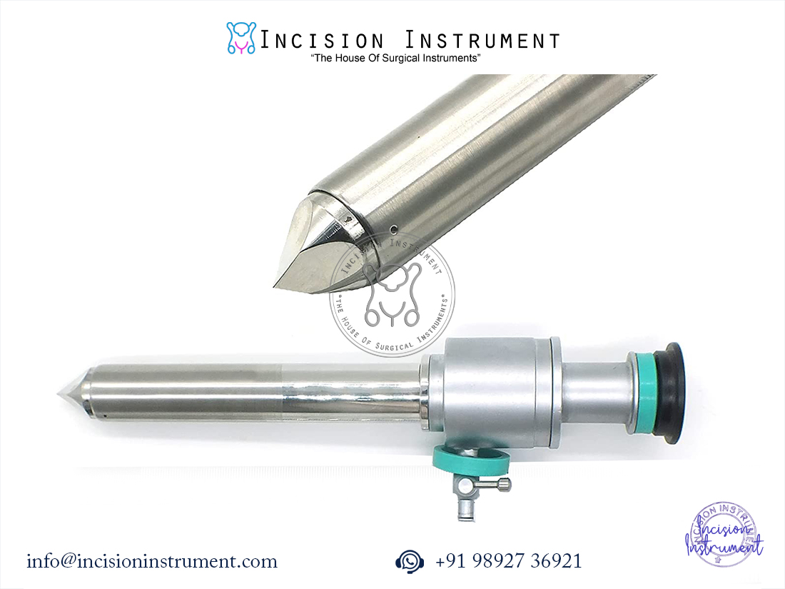 Laparoscopic 20mm pyramidal tip trocar cannula stainless steel surgical instrument