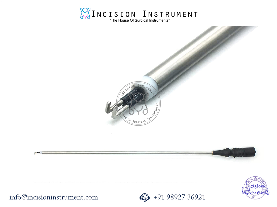 Laparoscopic 5mm bipolar L-hook electrode surgical instrument