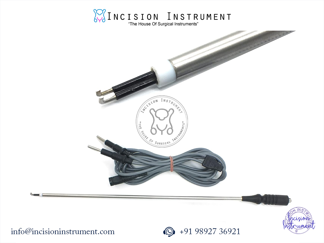 Laparoscopic 5mm bipolar L-hook electrode with cable set