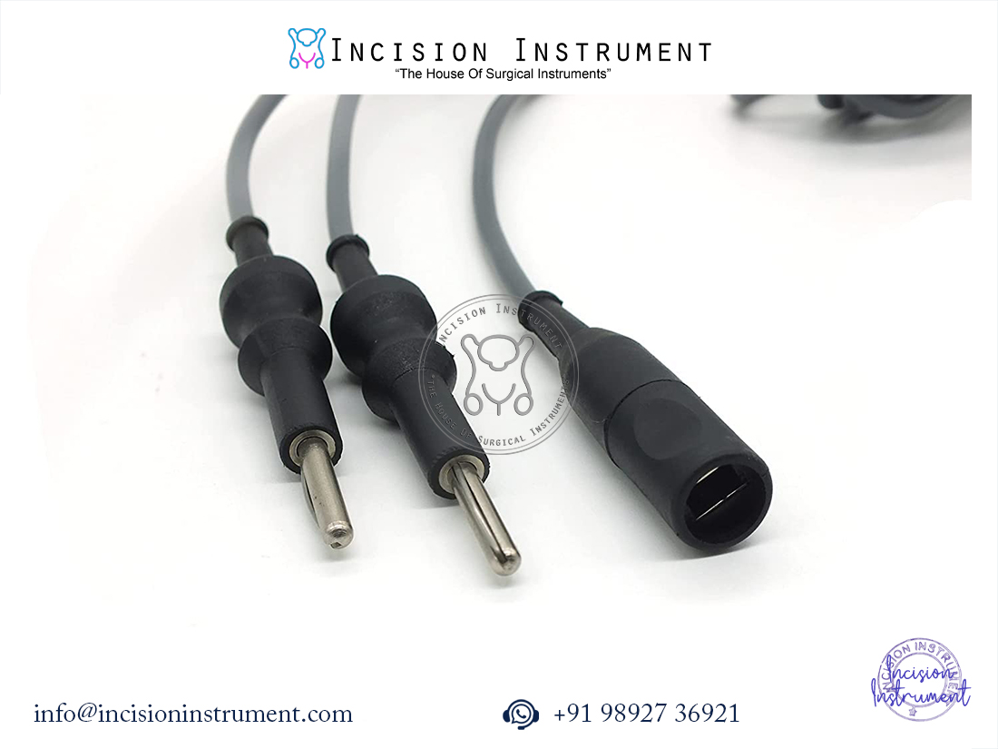 Laparoscopic bipolar forceps U-handle plate jaw 5mm with cable