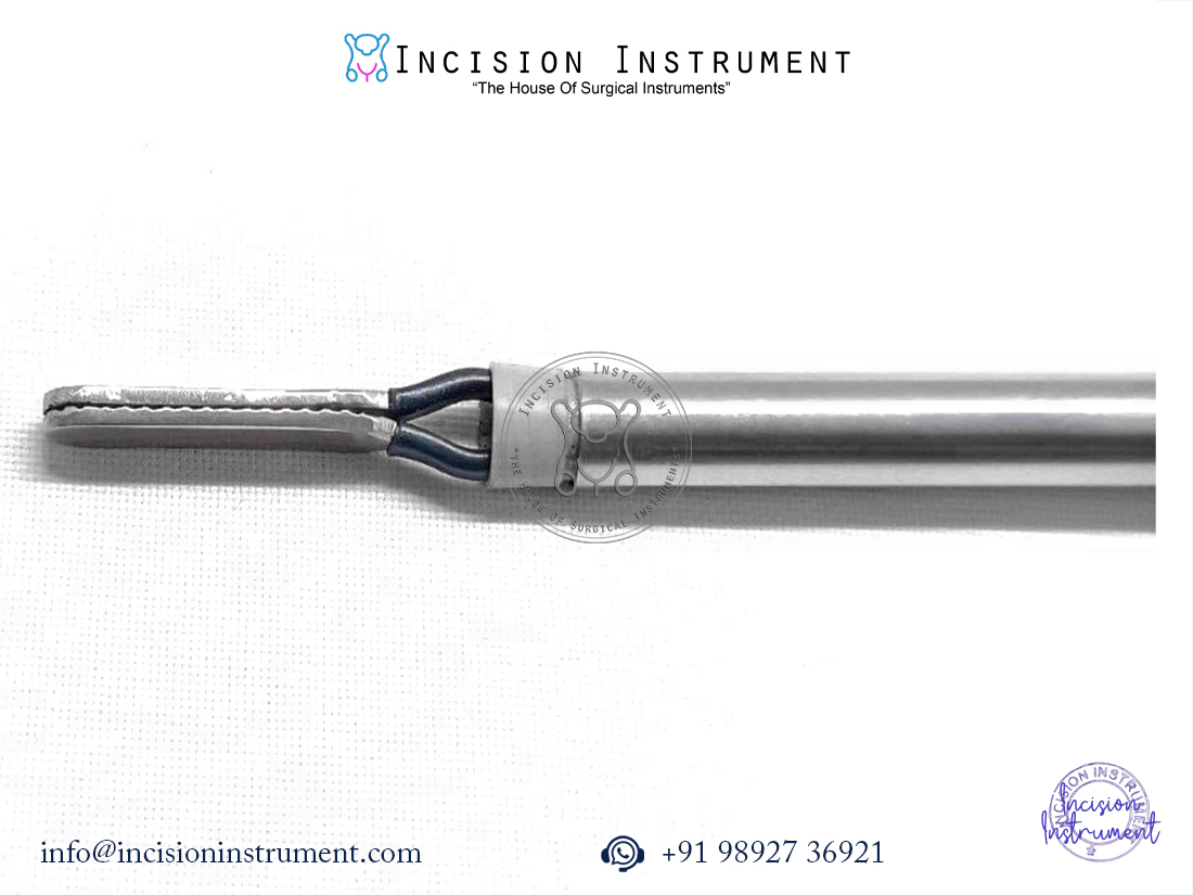 Laparoscopic bipolar forceps U-handle plate jaw 5mm with cable