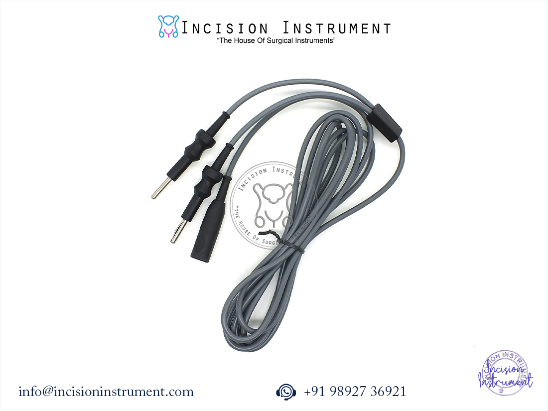 Laparoscopic bipolar forceps U-handle plate jaw 5mm with cable