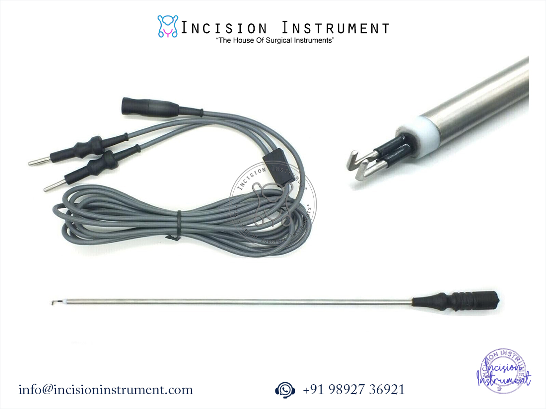 Laparoscopic bipolar hook 5mm with bipolar cable instrument