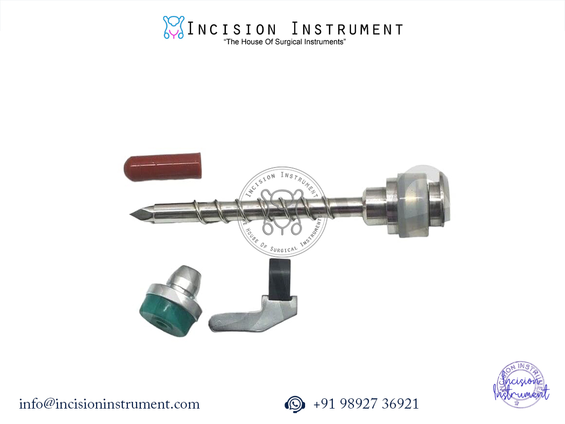 Laparoscopic metal trocar 5mm with flip on reducer stainless steel surgical instrument