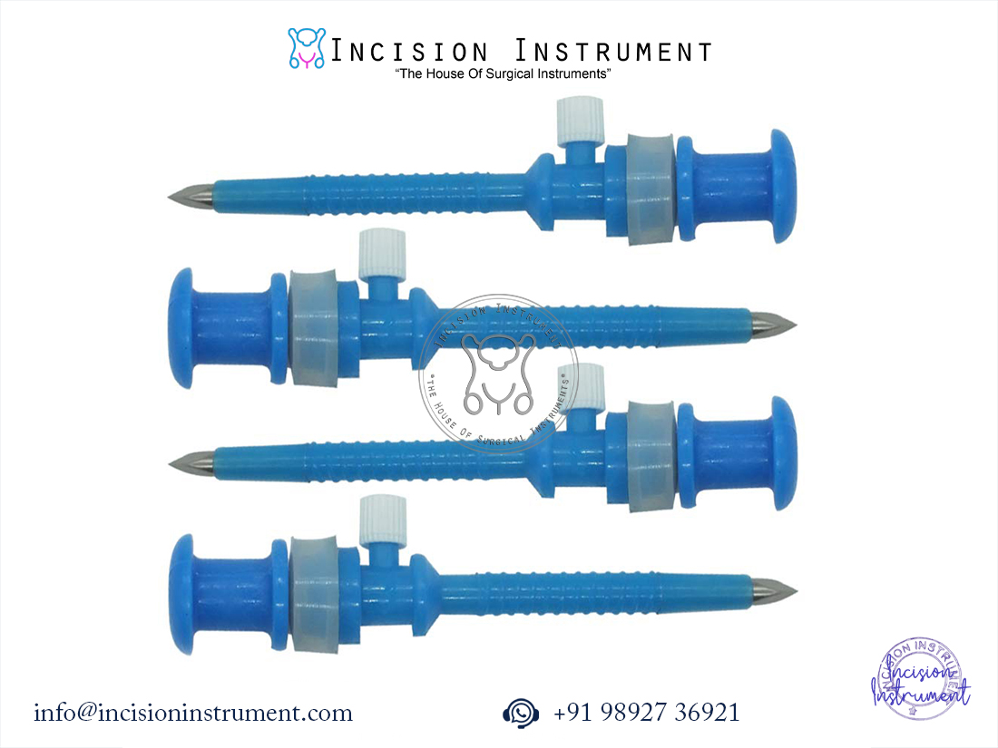 Laparoscopic 5mm Apple Trocar Disposable Surgical Instrument 4PC Set CE Certified