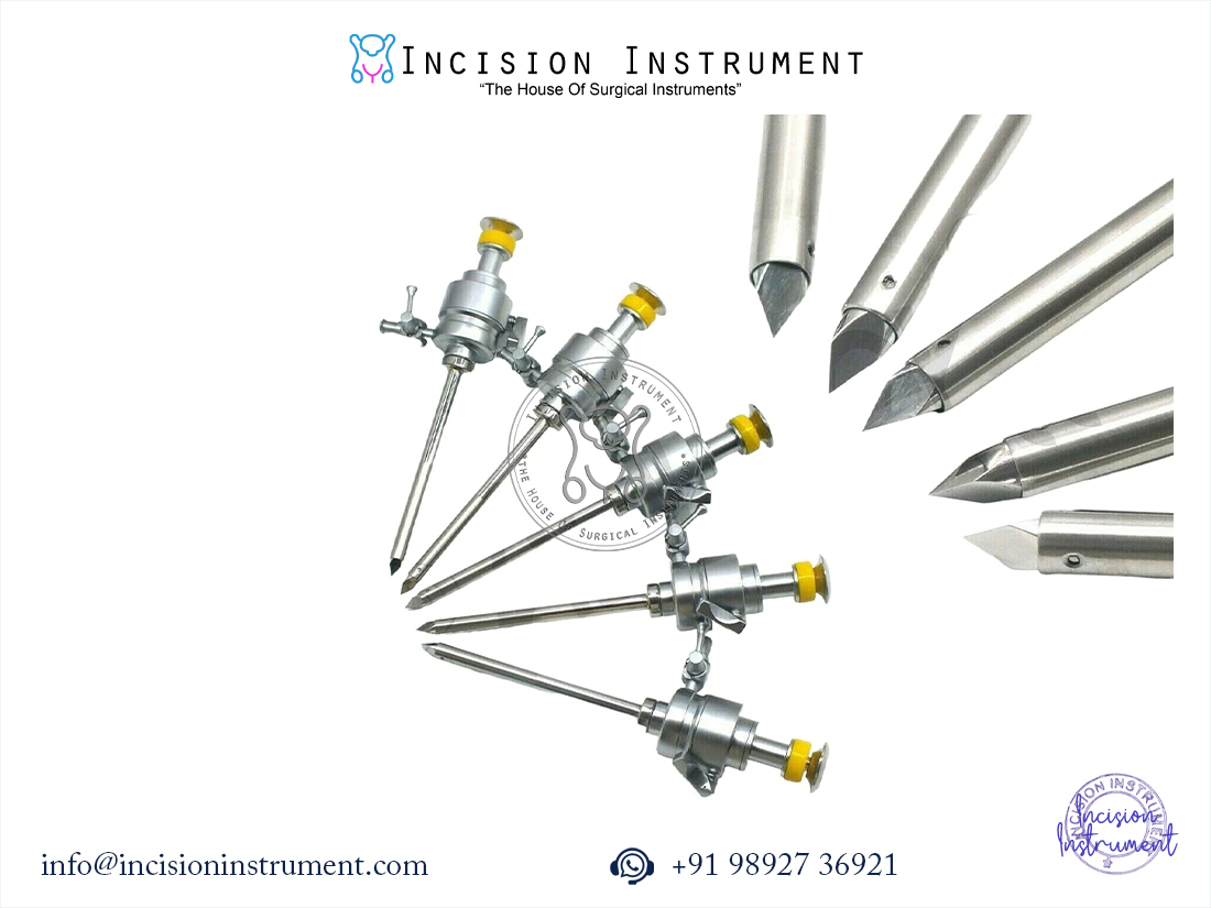 laparoscopic 5mm CFT trocar set of 5 CE certified surgical instruments