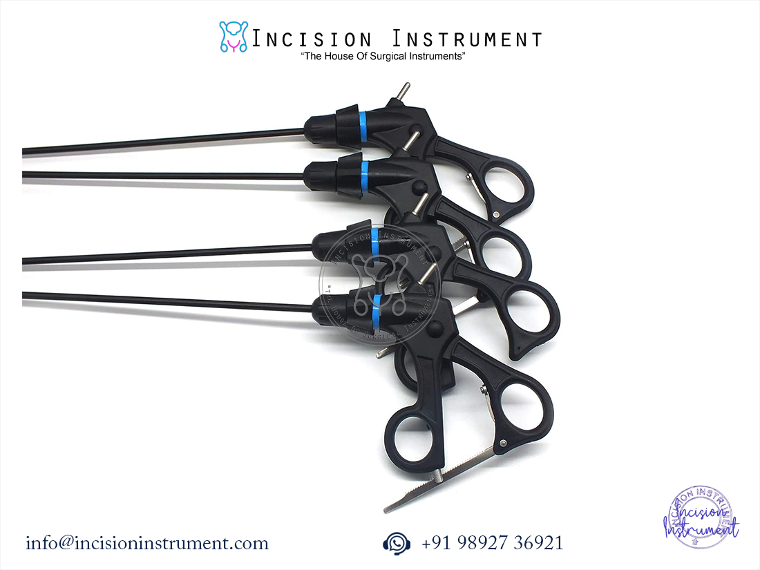 Laparoscopic 5mm endo clinch curved scissor mixter debakey grasper set
