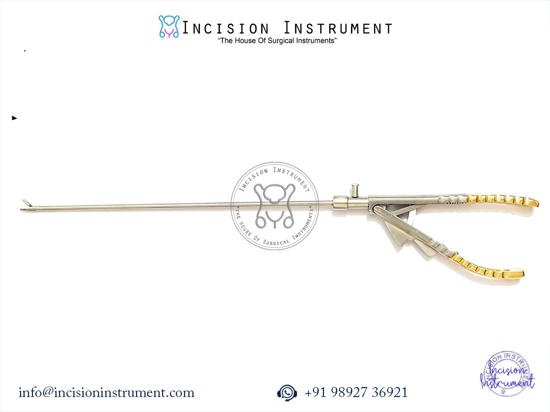Laparoscopic 5mm Ethicon type straight needle holder with golden handle stainless steel surgical instrument