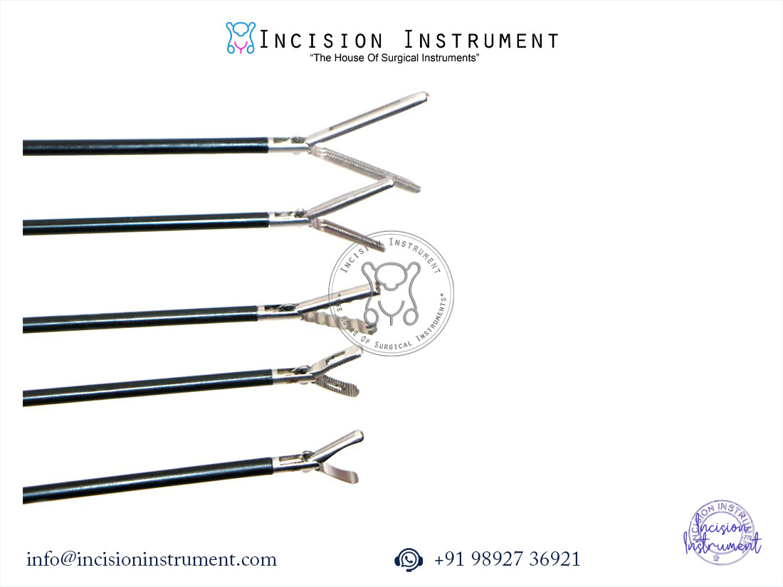 Laparoscopic 5mm grasper forceps set Hunter tube holding oviduct serrated Debakey 5Pc CE certified