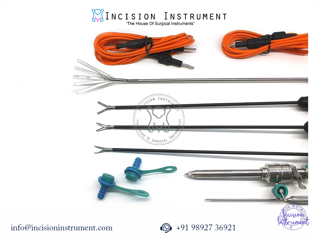 Laparoscopic 5mm grasper trocar fan retractor bipolar monopolar instrument set of 105mm Grasper Trocar Instrument Set a
