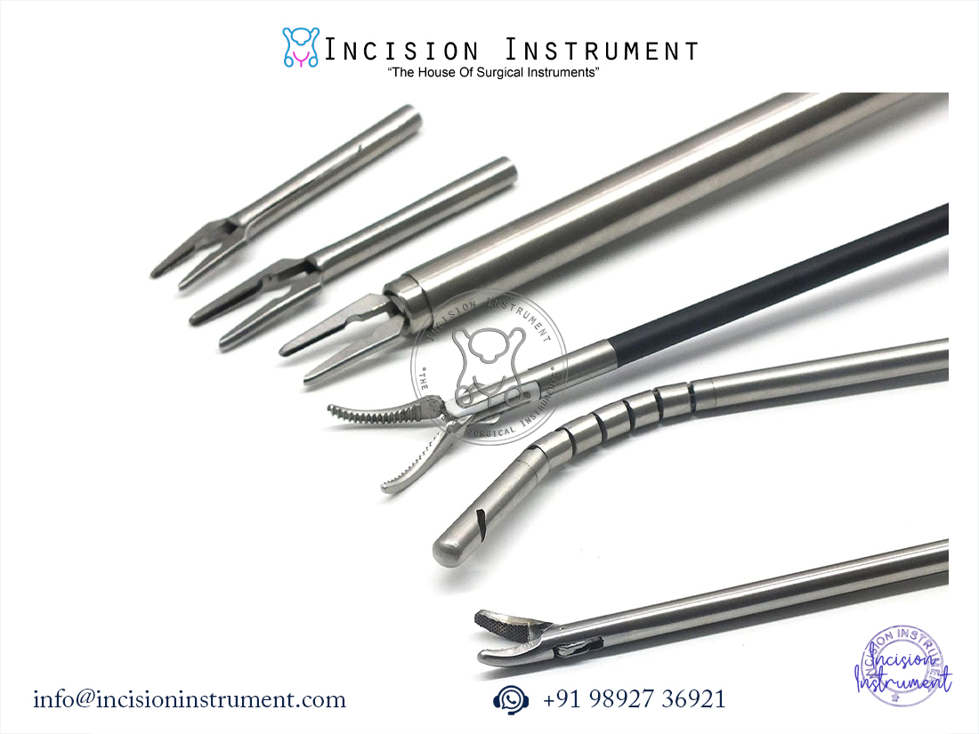 Laparoscopic 5mm gynecology instrument set with grasper needle holder retractor and clip applicator