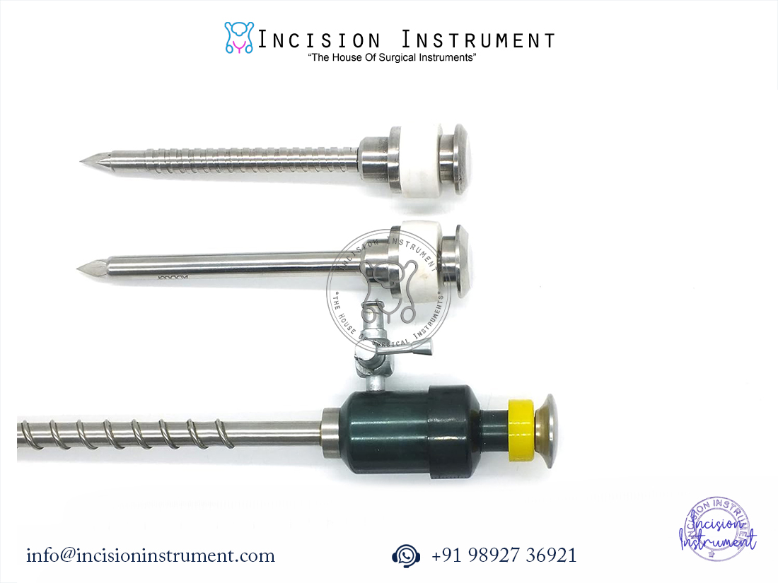 laparoscopic 5mm magnetic spiral trocar metal reusable set CE