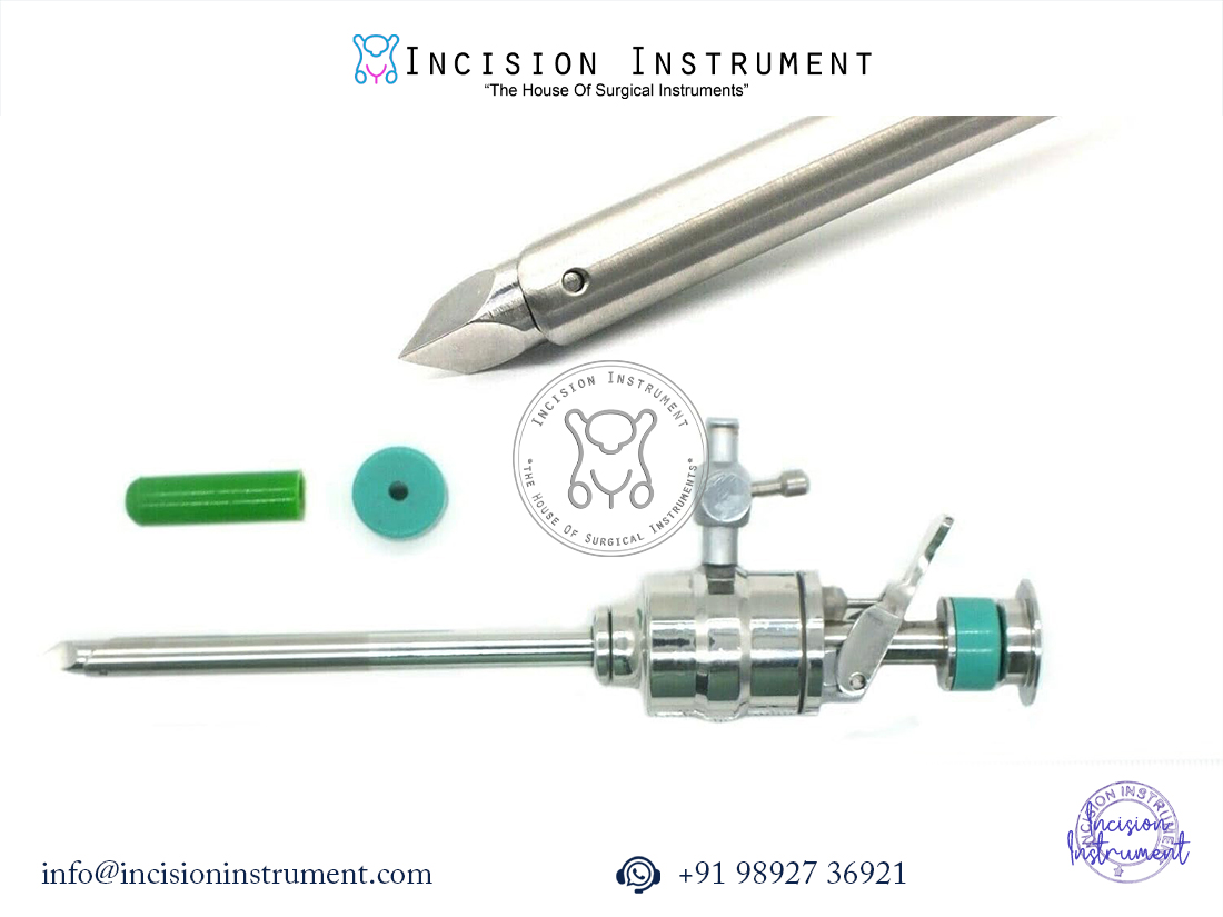 laparoscopic 5mm oblique trocar with cannula stainless steel CE