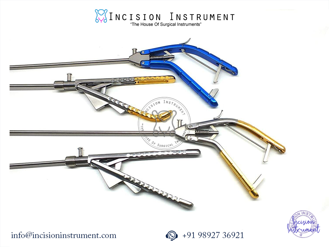 Laparoscopic 5mm straight and curved needle holder set stainless steel instruments